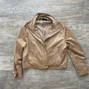 Zara Women's Light Brown Leather Jacket